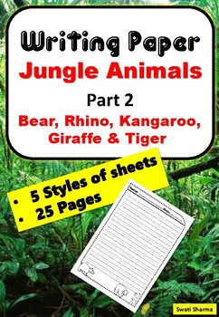 Writing Paper Jungle Animals, Part 2