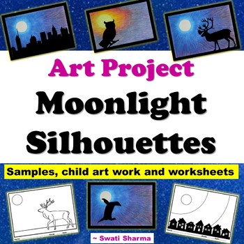 Winter Art Project Moonlight Silhouettes