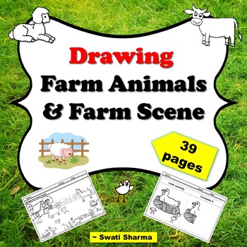 Drawing Farm Animals And Farm Scene Worksheets