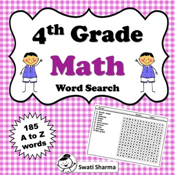 4th Grade Math Vocabulary, Word Search Worksheets